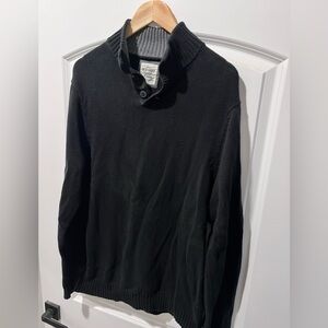 Mock neck fisherman's sweater pull over top